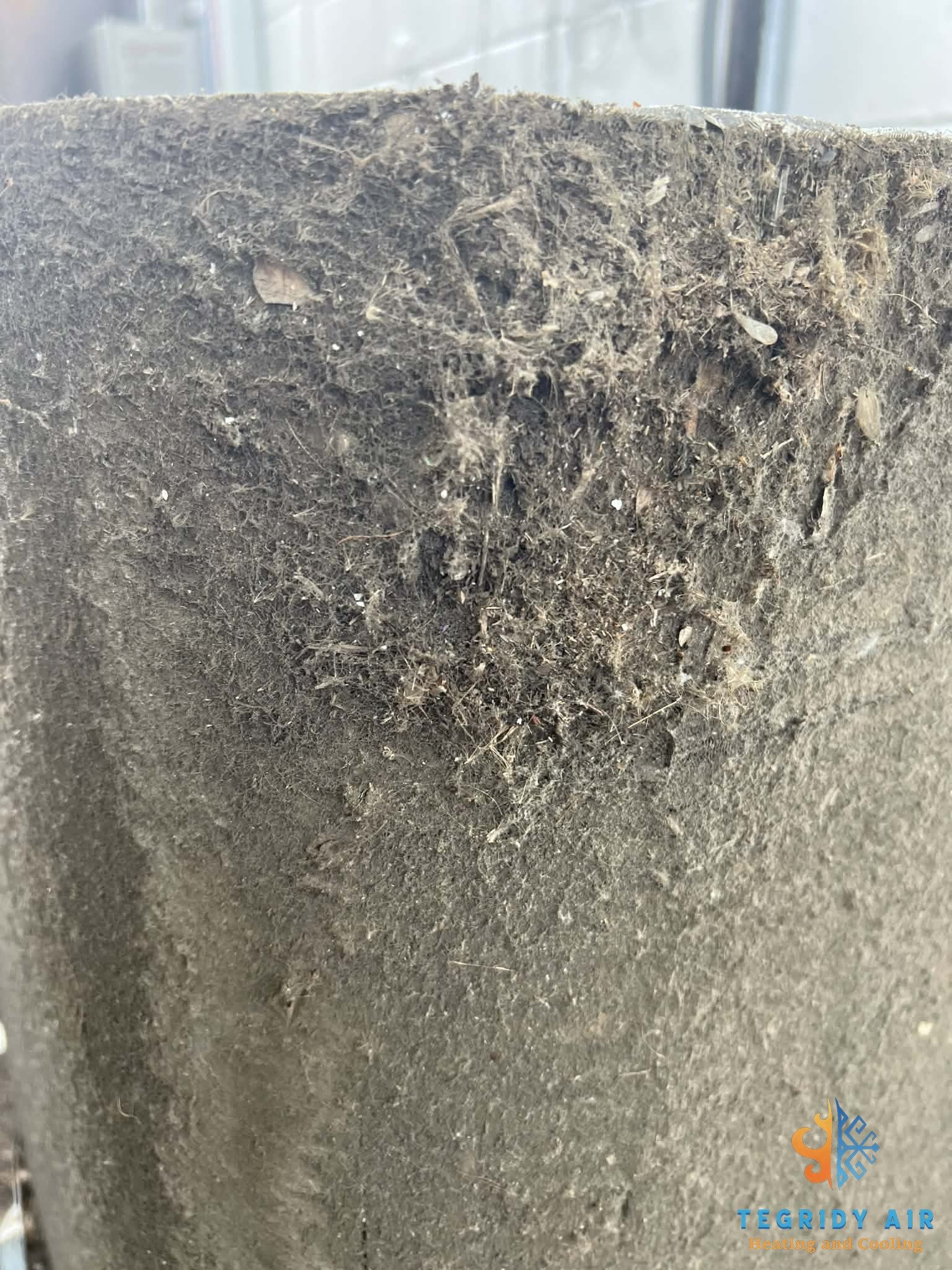 Severely clogged AC air filter in Kenner Louisiana home